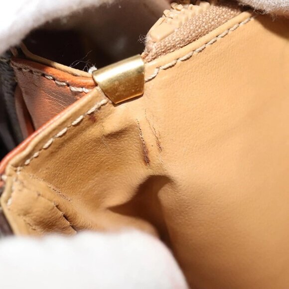 CELINE Macadam Canvas Shoulder Bag PVC Leather Brown Gold Auth 116597 - Picture 10 of 16